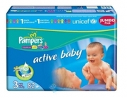 PAMPERS Детские подгузники Active Baby Midi (4-9 кг) Джамбо Упаковка 82