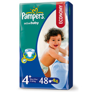 PAMPERS Детские подгузники Active Baby Maxi Plus (9-16 кг) Экономичная Упаковка 45