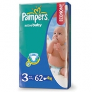 PAMPERS Детские подгузники Active Baby Midi (4-9 кг) Экономичная Упаковка 58