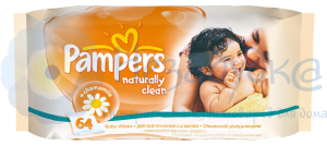 PAMPERS Детские салфетки Naturally Clean 64