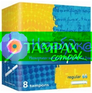 TAMPAX Compak Гигиенические Тампоны с апликатором Regular Single 8шт