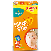 PAMPERS Детские подгузники Sleep & Play Maxi (7-18 кг) Джамбо Упаковка 68