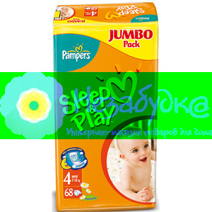 PAMPERS Детские подгузники Sleep & Play Maxi (7-18 кг) Джамбо Упаковка 68