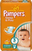 PAMPERS Детские подгузники Sleep & Play Midi (4-9 кг) Экономичная Упаковка 58