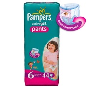 PAMPERS Детские подгузники Active Girl Extra Large Джамбо Упаковка 44