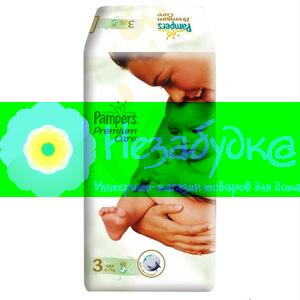 PAMPERS Подгузники Premium Care Midi (4-9 кг) Экономичная Упаковка 60