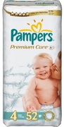 PAMPERS Подгузники Premium Care Maxi (7-18 кг) Экономичная Упаковка 52