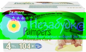 PAMPERS Детские подгузники Premium Care Maxi Мега-серия Упаковка 104