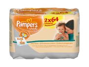 PAMPERS Детские салфетки Naturally Clean Duo 2X64