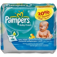 PAMPERS Детские салфетки Baby Fresh Сменный блок 3х64