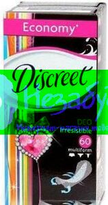 DISCREET Ежедневные гигиенические прокладки Deo Irresistible Multiform Trio 60шт