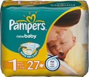 PAMPERS Детские подгузники New Baby Newborn (2-5 кг) Стандартная Упаковка 27