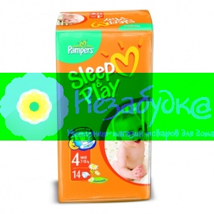 PAMPERS Детские подгузники Sleep & Play Maxi (7-18 кг) Стандартная Упаковка 14