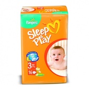 PAMPERS Детские подгузники Sleep & Play Midi (4-9 кг) Стандартная Упаковка 16