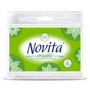 NOVITA Organic Палочки ватные в полиетиленовом пакете 100шт