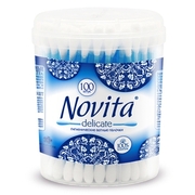 NOVITA Delicate Палочки ватные в круглой банке 160шт