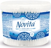 NOVITA Delicate Палочки ватные в круглой банке 300шт,