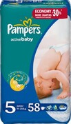 PAMPERS Детские подгузники Active Baby Junior (11-18 кг) Джамбо Упаковка 58