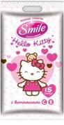 SMILE Влажные салфетки Hello Kitty с сердцем 15шт, Еврослот