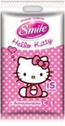 SMILE Влажные салфетки Hello Kitty в горошек 15шт, Еврослот