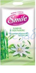 SMILE Влажные салфетки Дейли Бамбук&Эдельвейс 15шт,