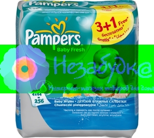 PAMPERS Детские салфетки Baby Fresh Сменный блок Quatro (3 + 1) x64