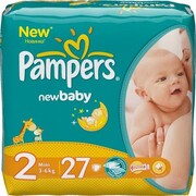 PAMPERS Детские подгузники New Baby-Dry Mini (3-6 кг) Стандарт Упаковка 27