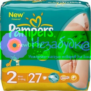 PAMPERS Детские подгузники New Baby-Dry Mini (3-6 кг) Стандарт Упаковка 27