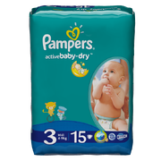 PAMPERS Детские подгузники Active Baby Midi (4-9 кг) Микро Упаковка 15