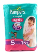 PAMPERS Детские подгузники-трусики Active Girl Junior (12-18 кг) Микро Упаковка 15