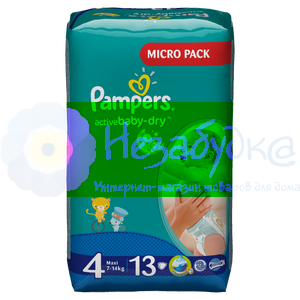 PAMPERS Детские подгузники Active Baby-Dry Maxy (7-14 кг) Микро Упаковка 13