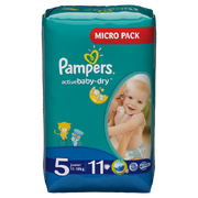 PAMPERS Детские подгузники Active Baby-Dry Junior (11-18 кг) Микро Упаковка 11