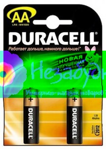 DURACELL Basic AA Батарейки алкалиновые 1.5V LR6 2шт