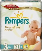 PAMPERS Детские подгузники Premium Care Midi (4-9 кг) Джамбо Упаковка 120