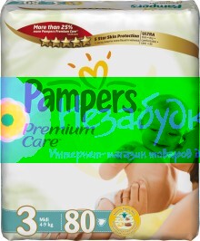 PAMPERS Детские подгузники Premium Care Midi (4-9 кг) Джамбо Упаковка 120