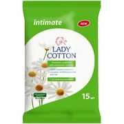 Lady Cotton влажные салфетки Intimate с ромашкой 15шт.