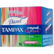 TAMPAX Compak Гигиенические Тампоны с апликатором Fresh Super Duo 16шт