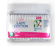 Lady Cotton Палочки ватные в полиетиленовом пакете 200шт